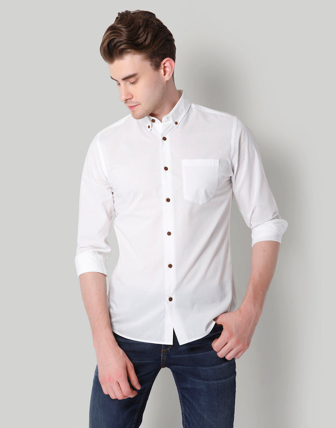 White Slim Fit Shirt - S
