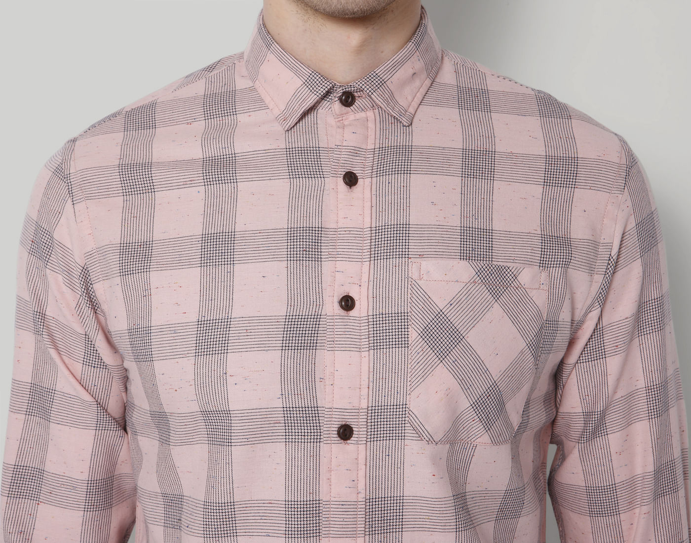 Pink Check Slim Fit Shirt