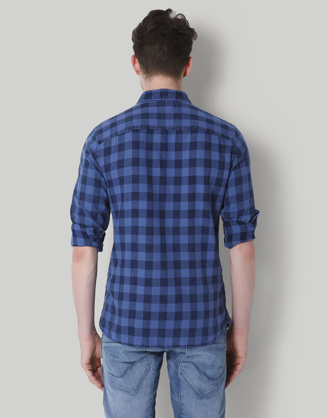 Blue Check Slim Fit Shirt
