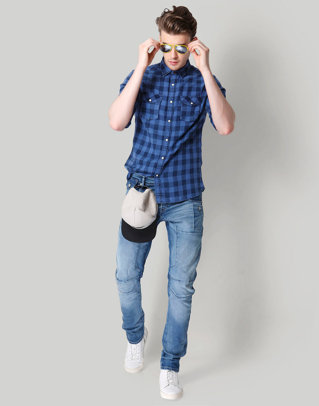 Blue Check Slim Fit Shirt