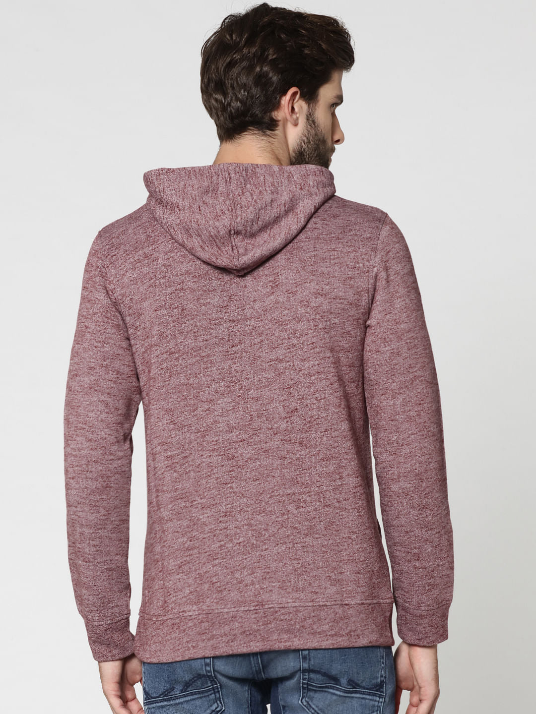 Red Graphic Print Hooded Sweatshirt