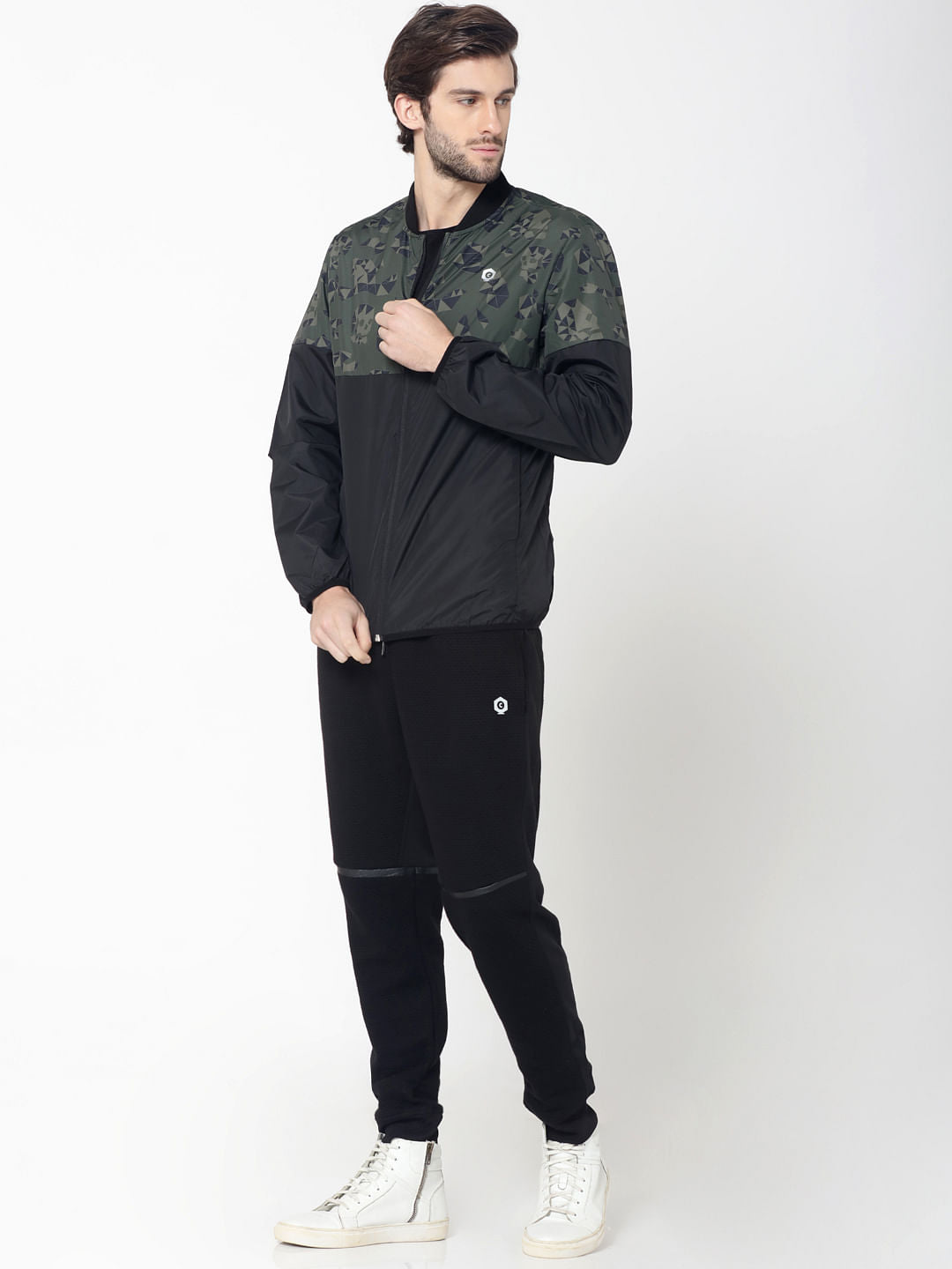 Black Skull Camo Print Jacket