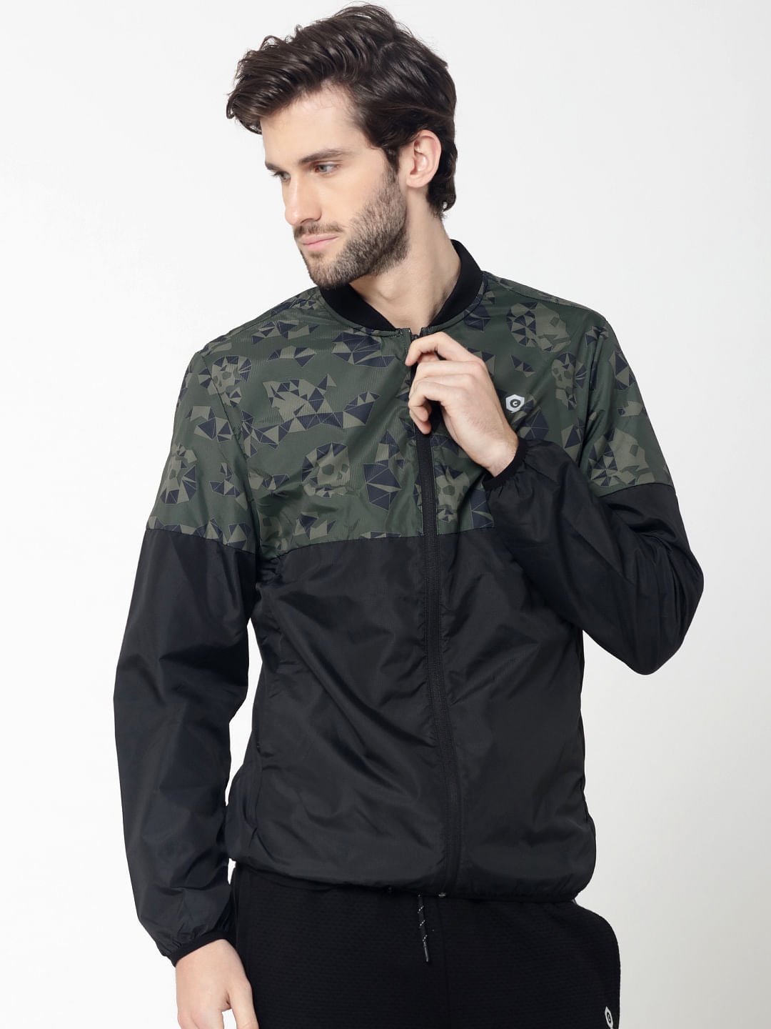 Black Skull Camo Print Jacket - S