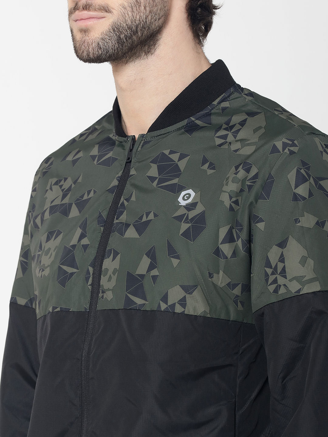 Black Skull Camo Print Jacket