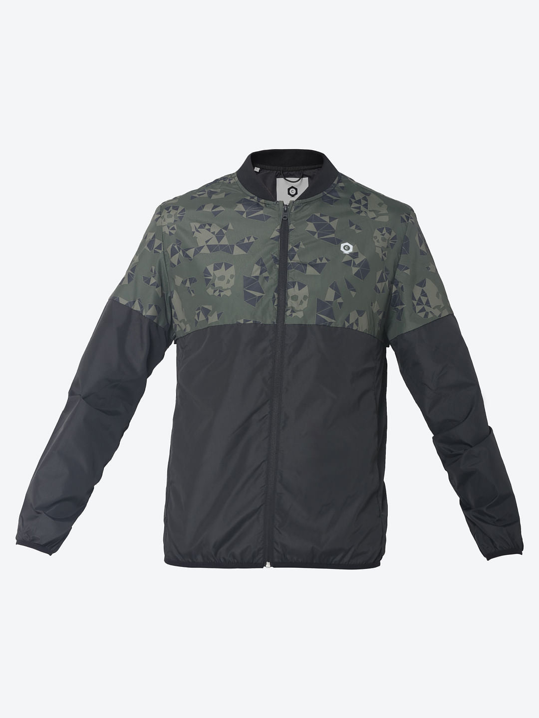 Black Skull Camo Print Jacket