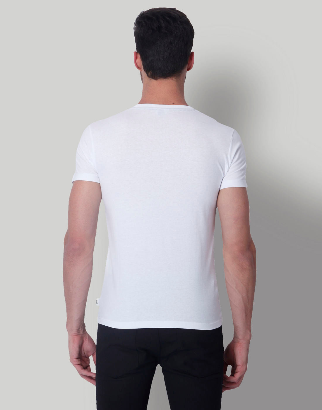 White Text Print Crew Neck T-Shirt
