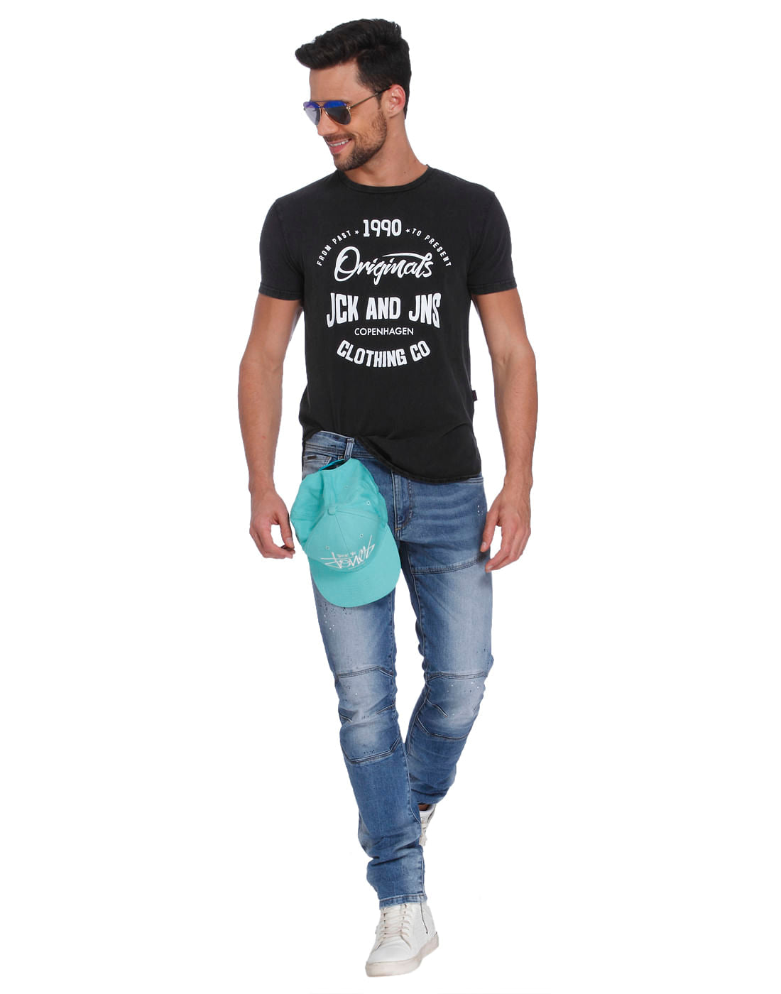 Black Graphic Print Crew Neck T-Shirt