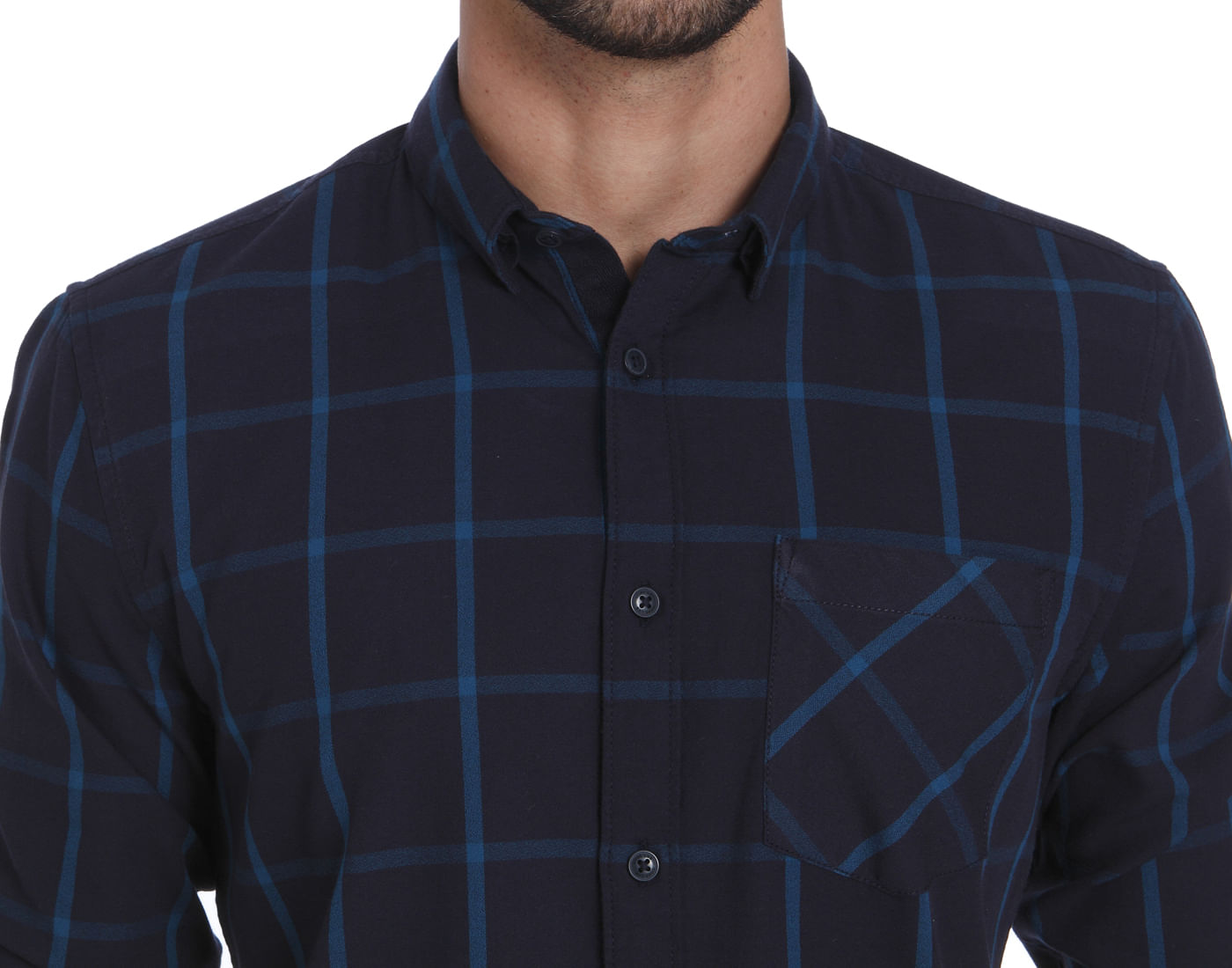 Dark Blue Check Slim Fit Shirt