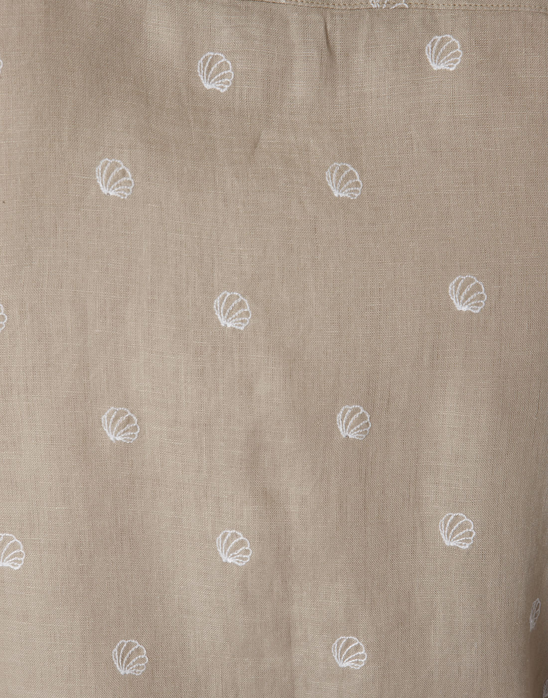 Beige Printed Linen Shirt