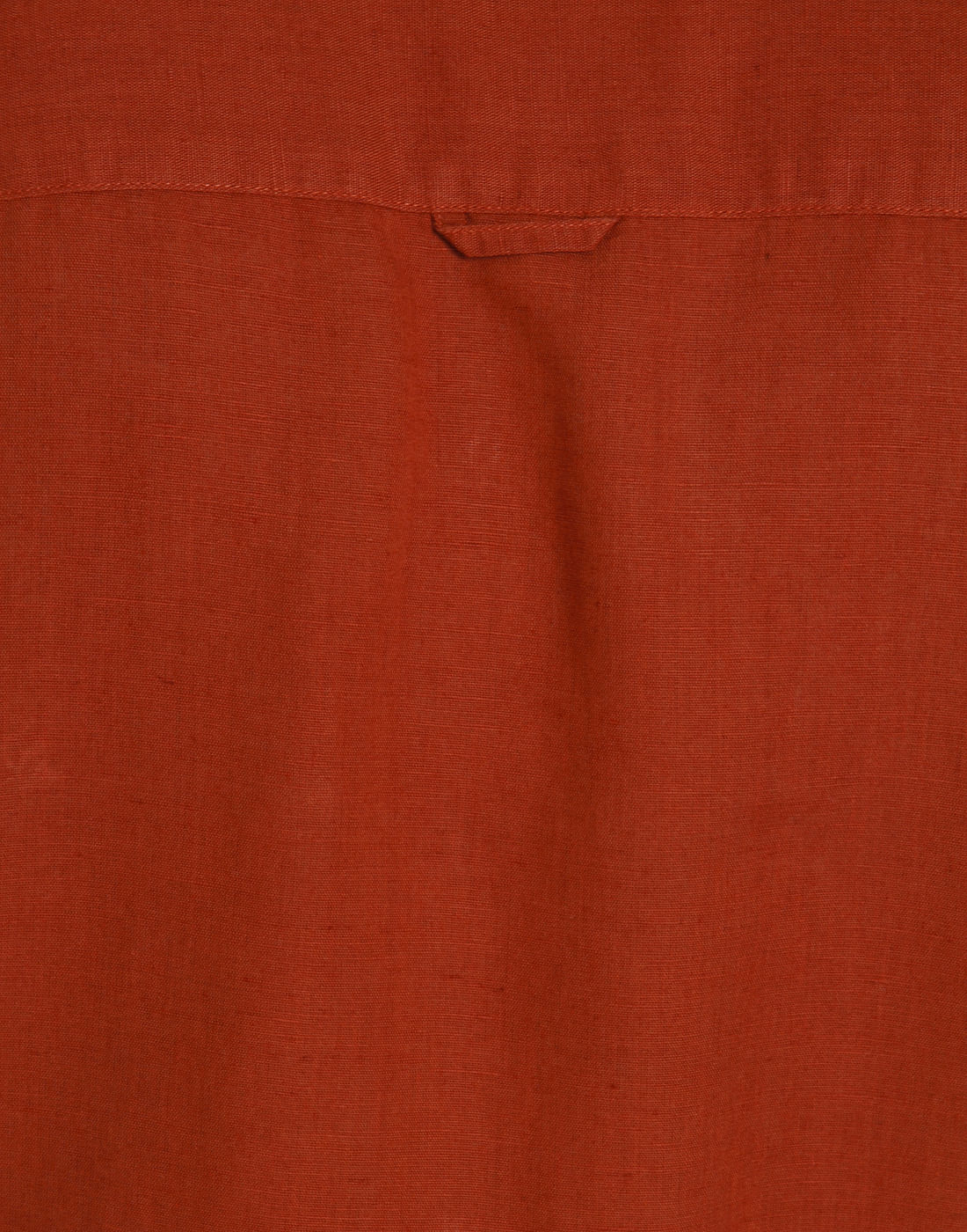 Rust Mandarin Collar Linen Shirt