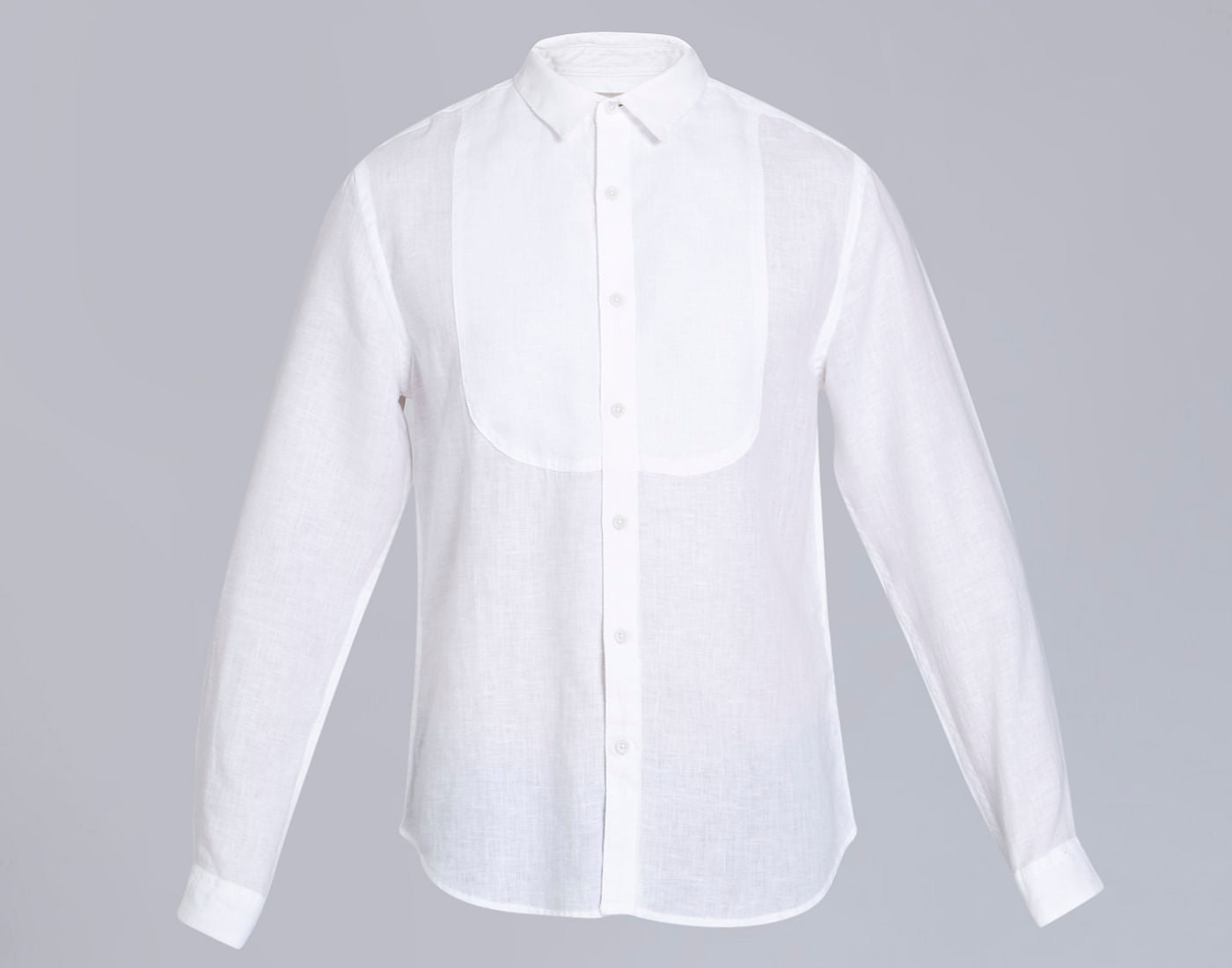 White Linen Slim Fit Shirt