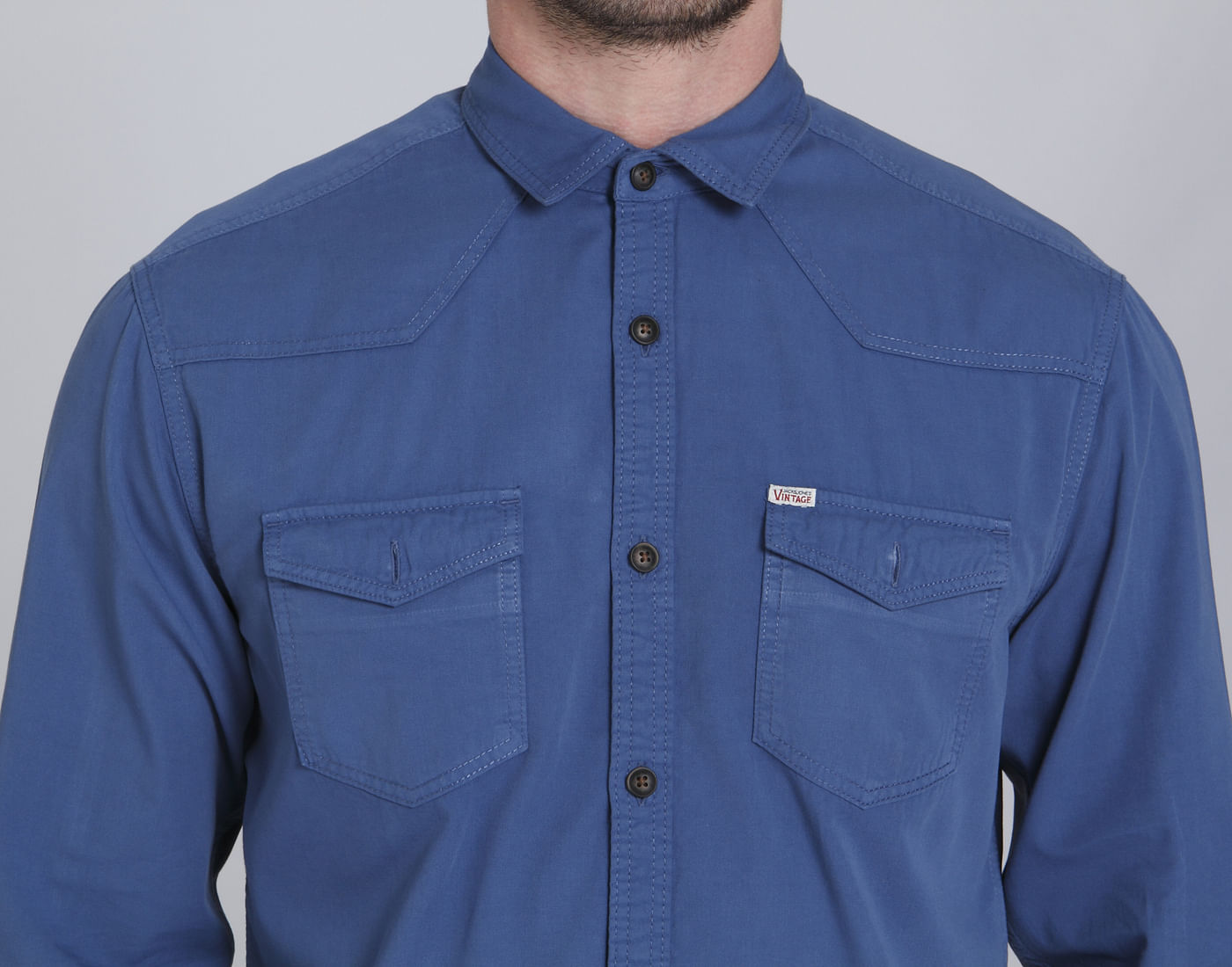 Blue Over Dyed Slim Fit Shirt