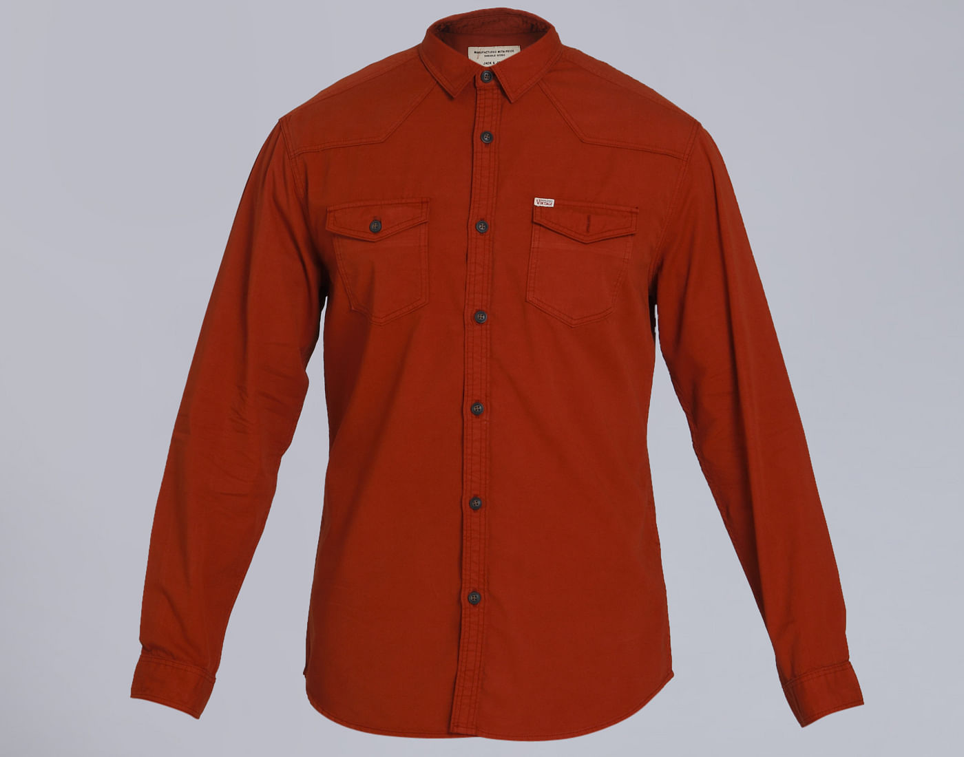 Rust Over Dyed Slim Fit Shirt