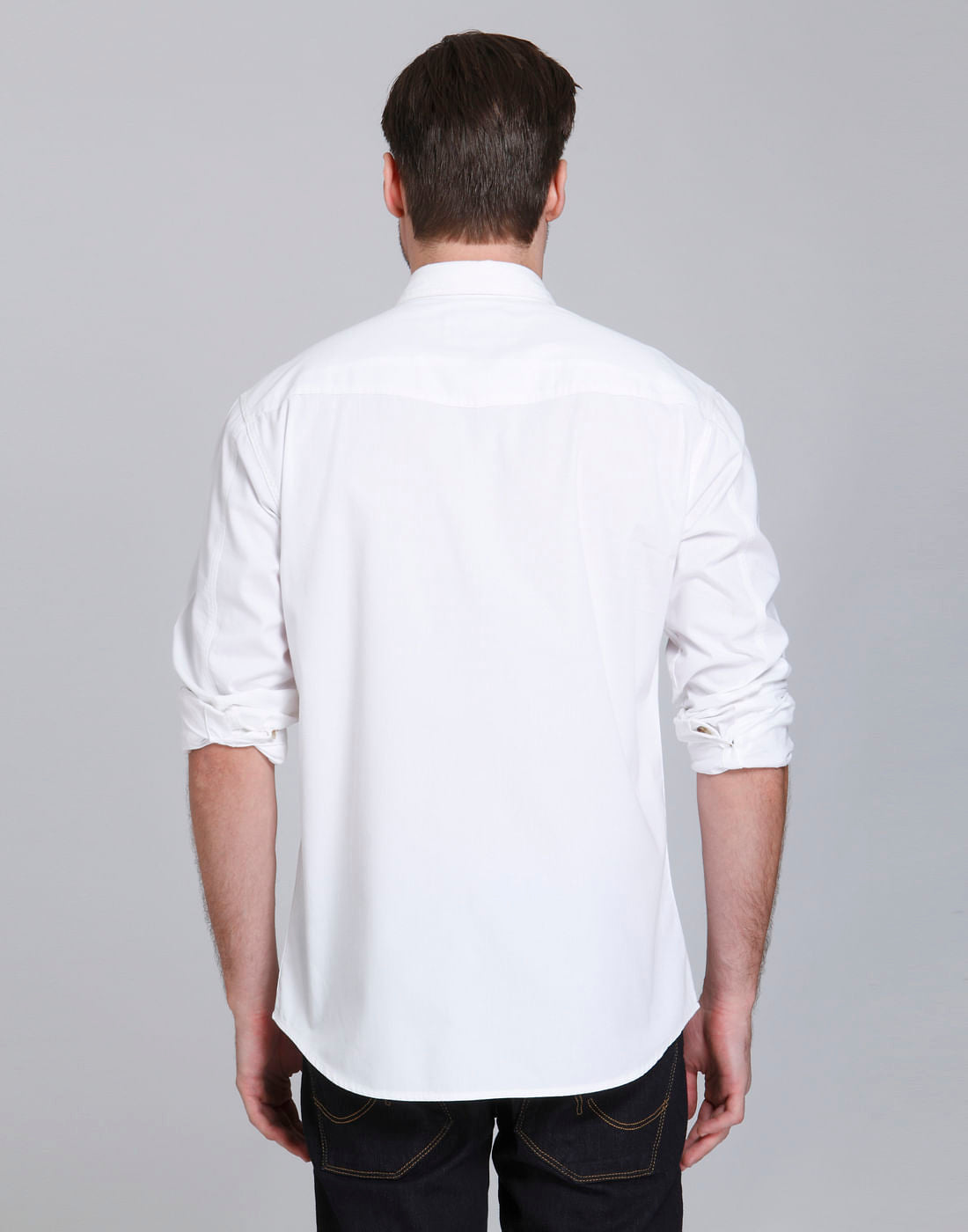 White Over Dyed Slim Fit Shirt