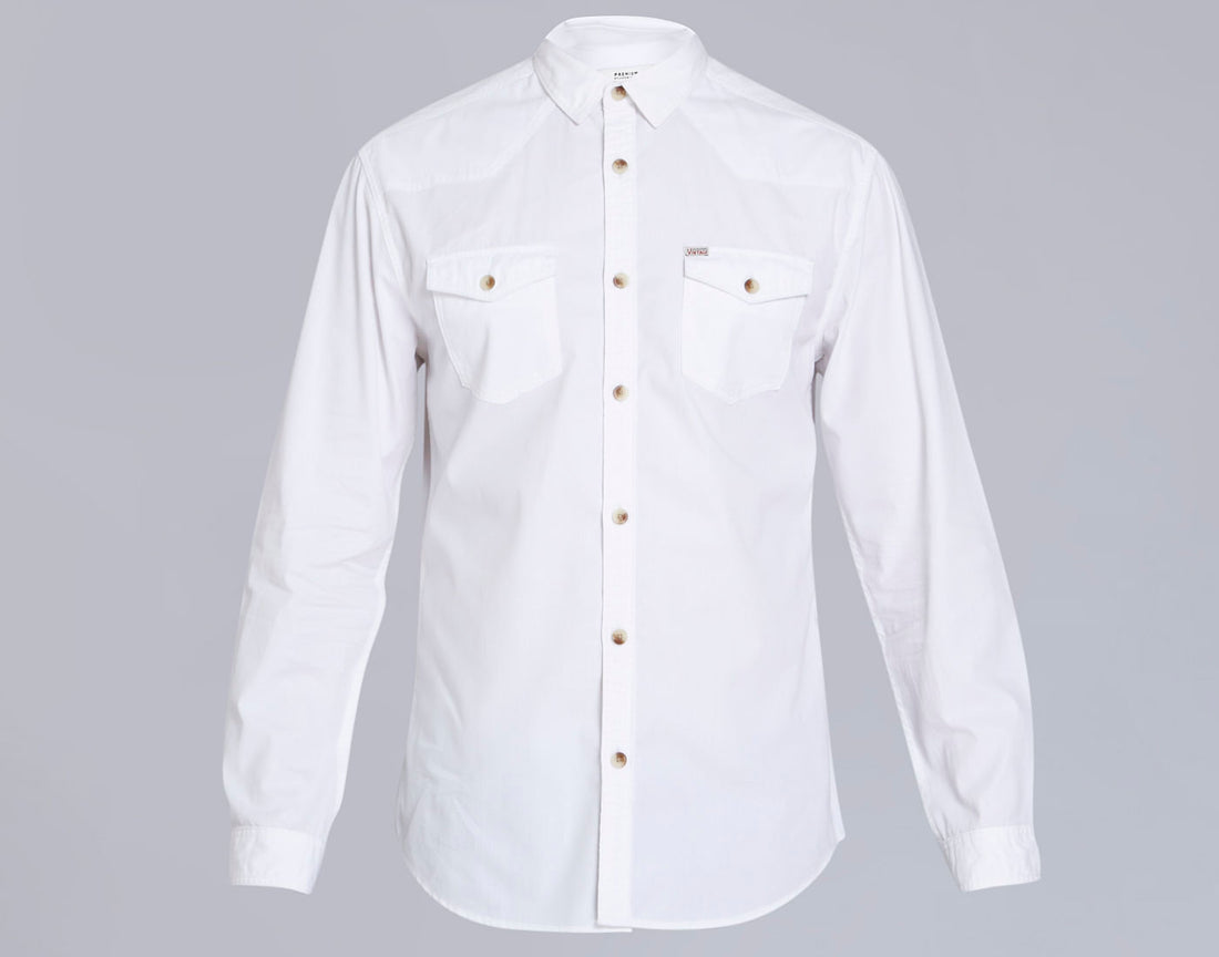 White Over Dyed Slim Fit Shirt