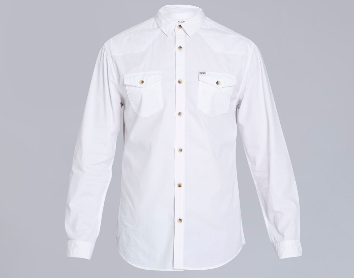 White Over Dyed Slim Fit Shirt