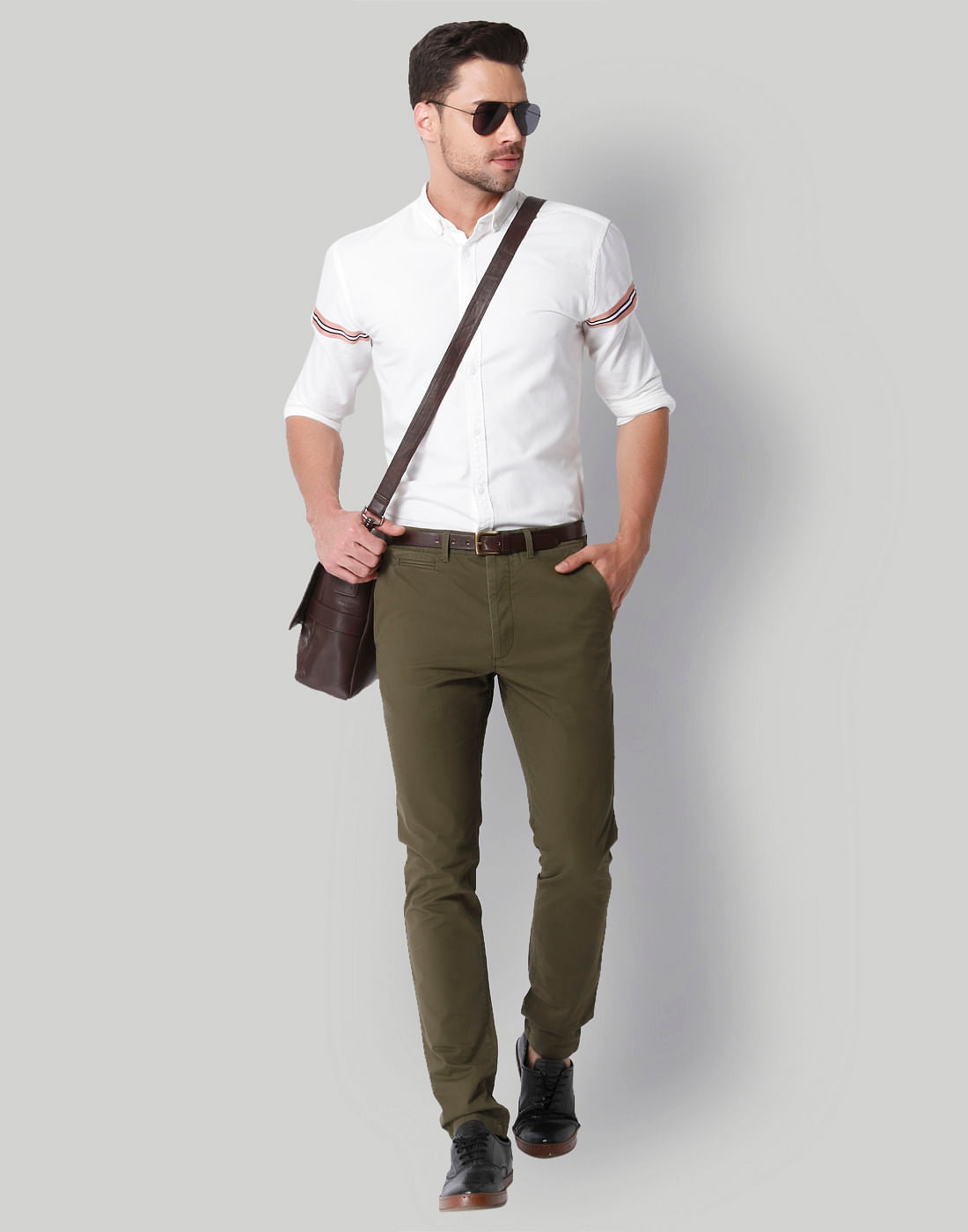 Olive Green Slim Fit Chinos