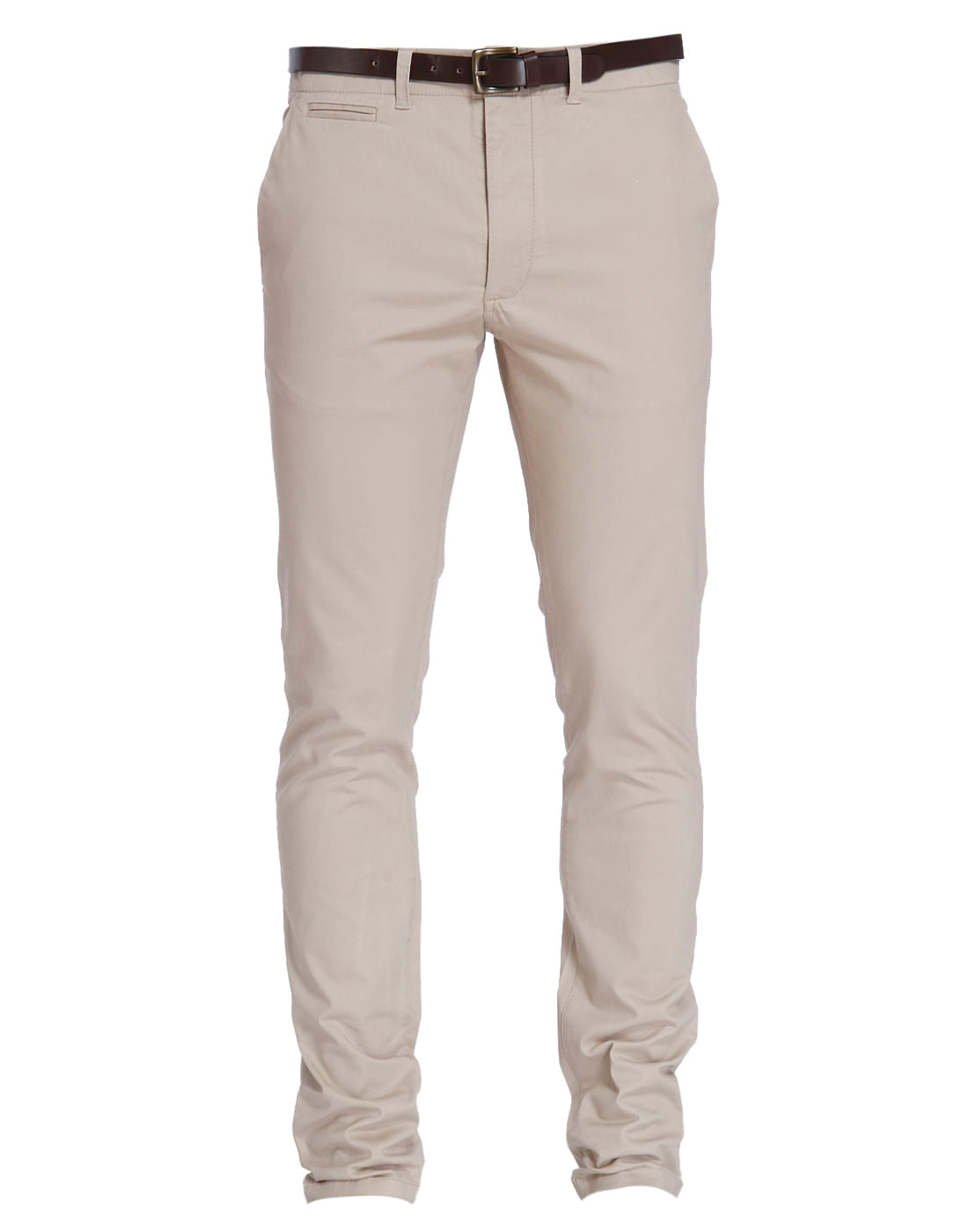 Cream Slim Fit Trousers