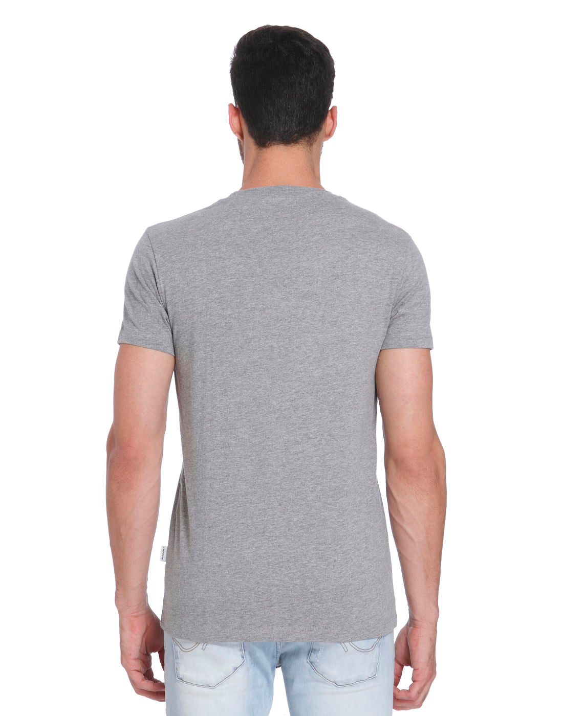 Grey Logo Print Crew Neck T-Shirt