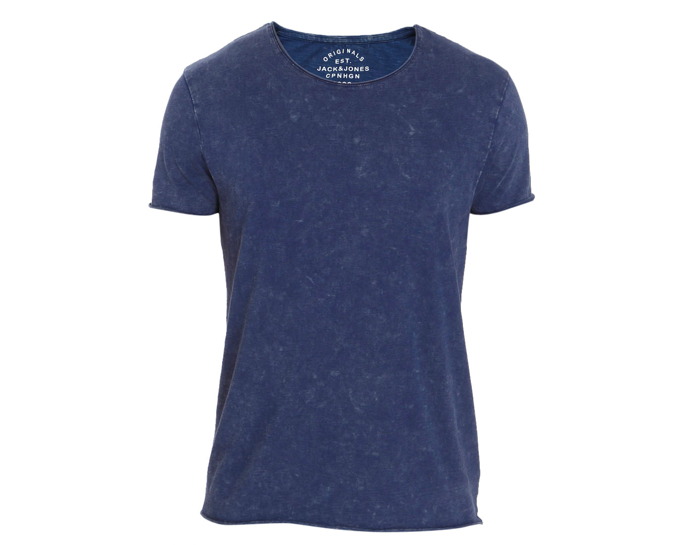 Textured Blue Crew Neck T-Shirt
