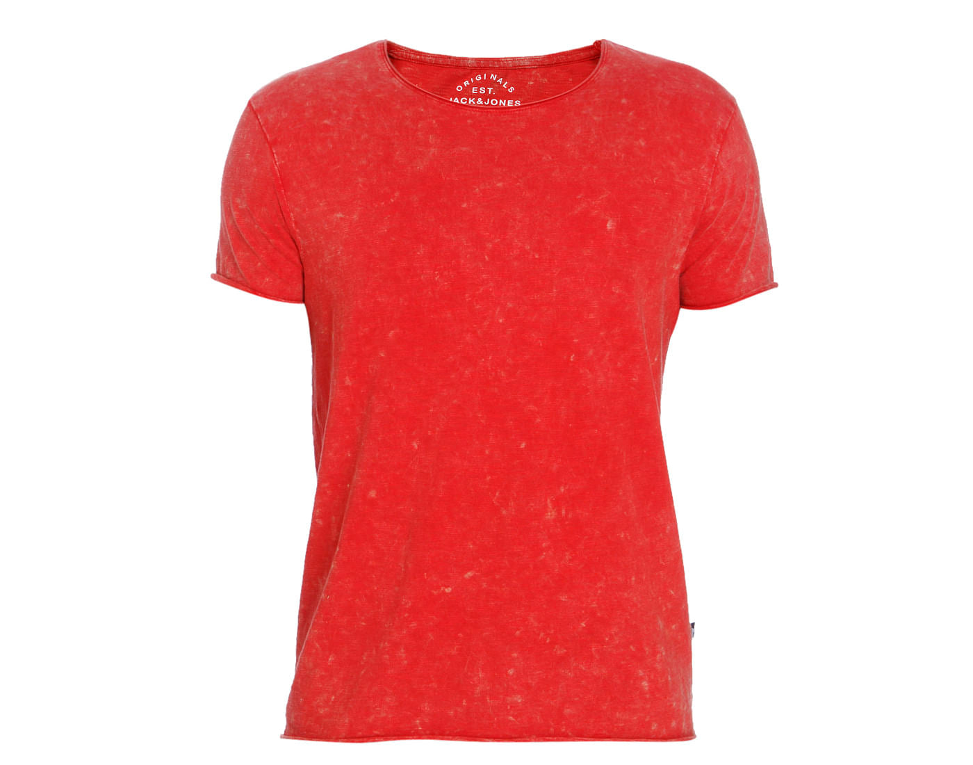 Textured Red Crew Neck T-Shirt