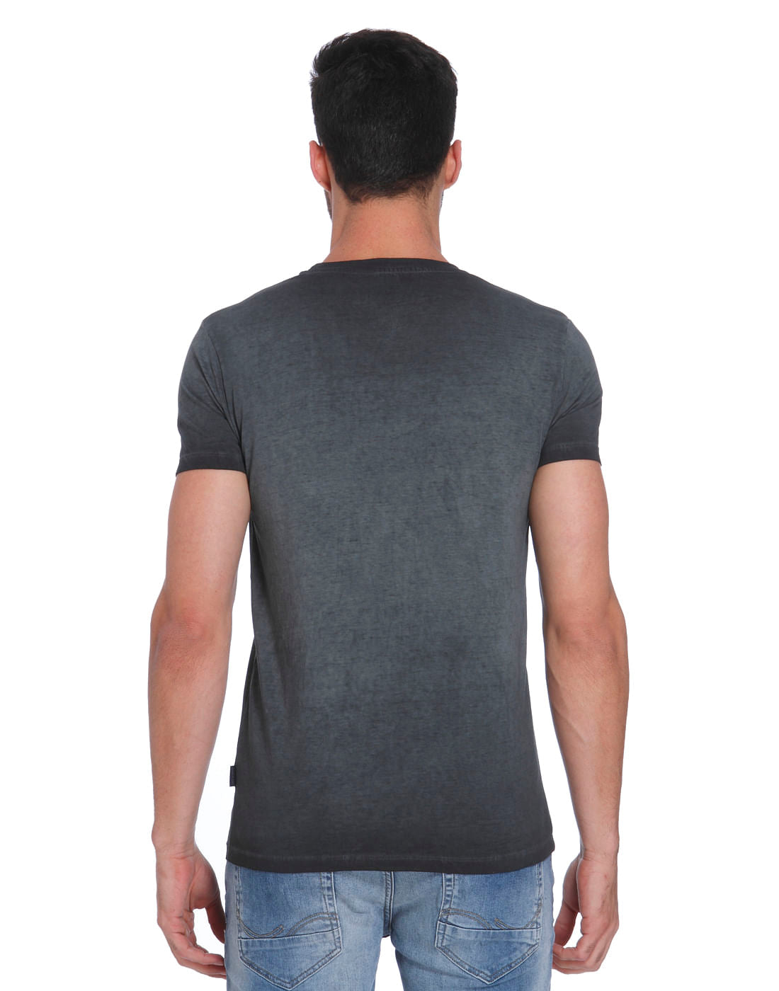 Dark Grey Eagle Print Crew Neck T-Shirt