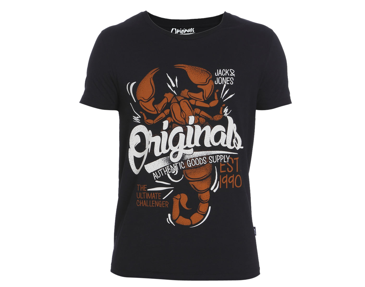 Black Scorpion Print Crew Neck T-Shirt