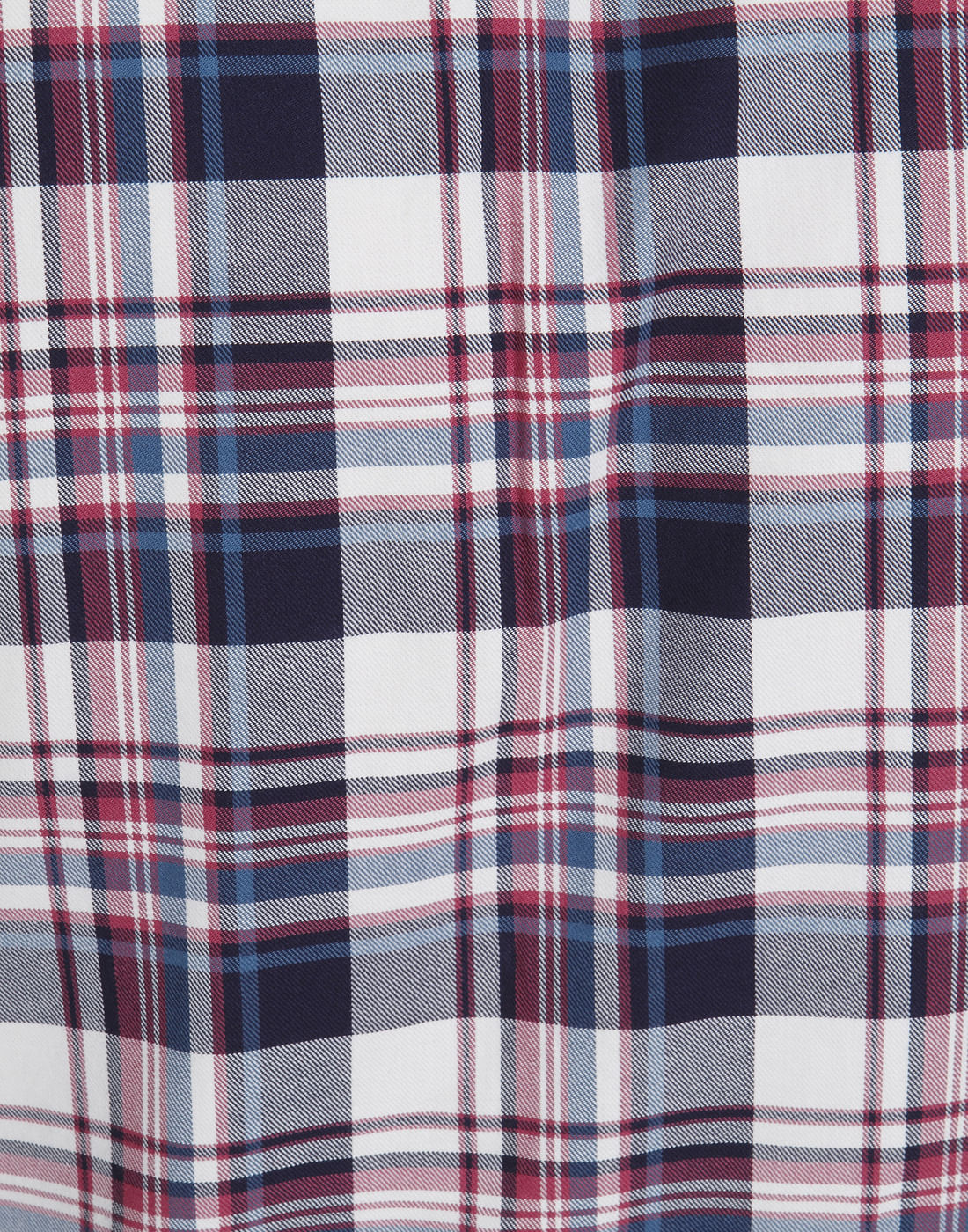 Dark Blue & Red Check Slim Fit Shirt