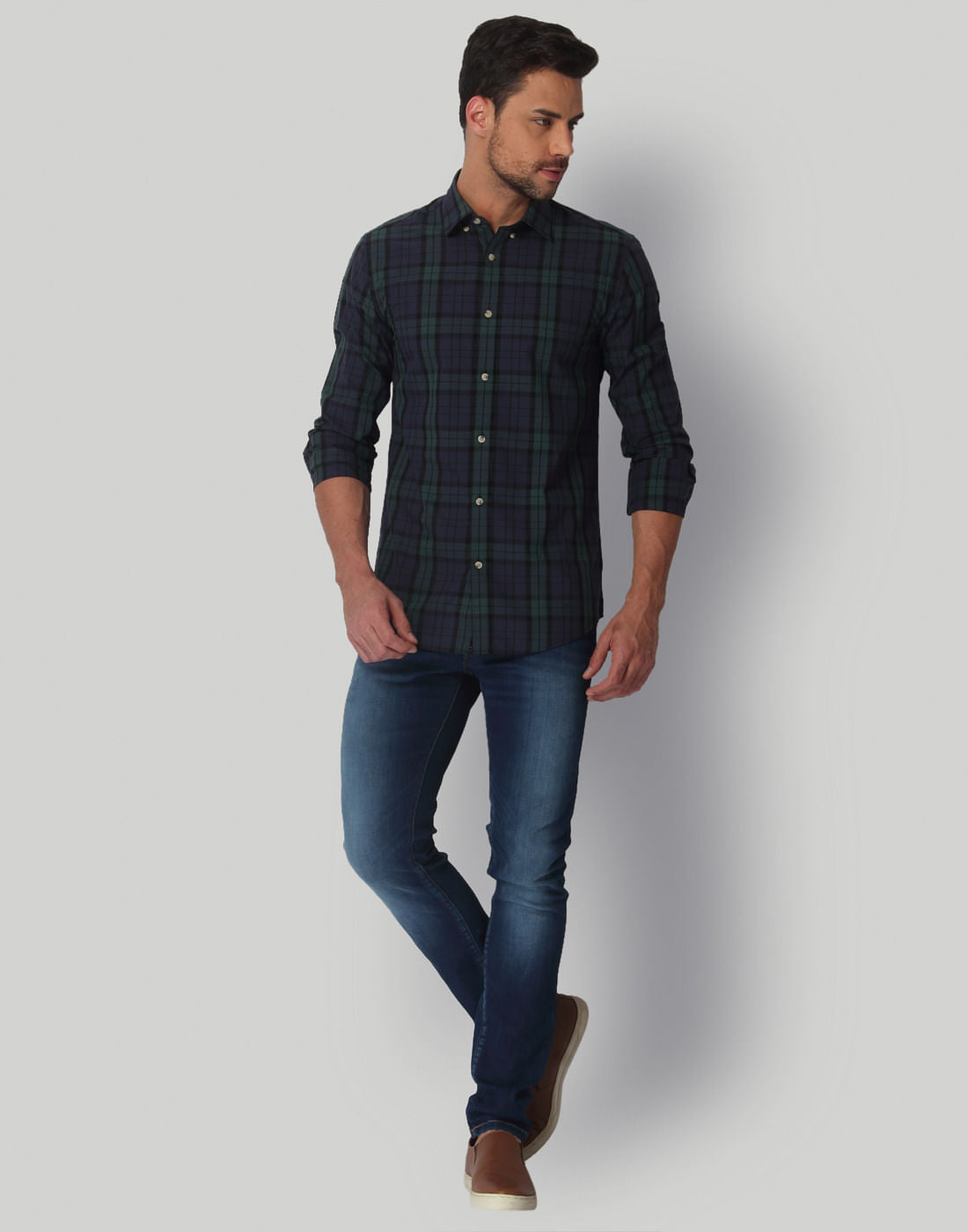 Blue Check Slim Fit Shirt