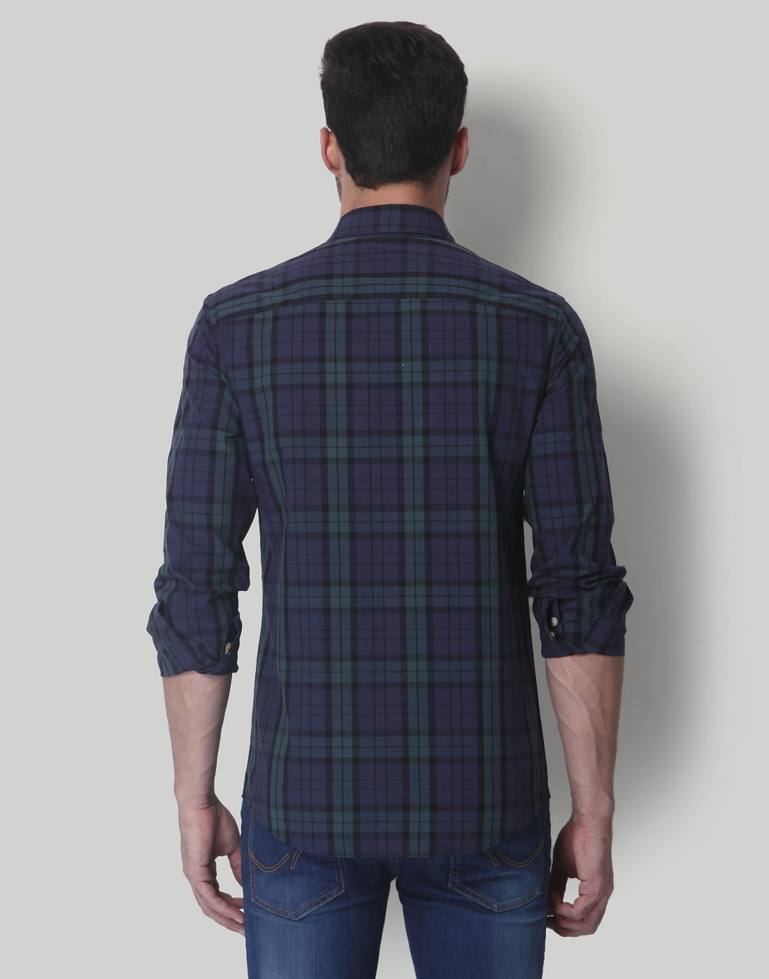 Blue Check Slim Fit Shirt