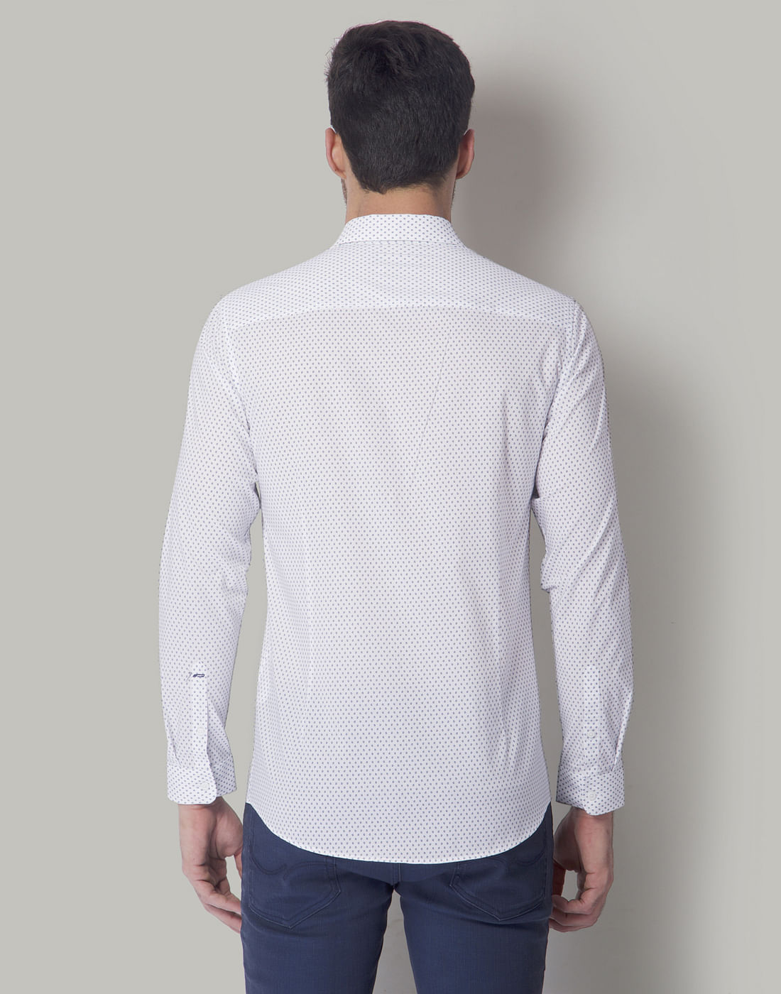 White All Over Print Slim Fit Shirt