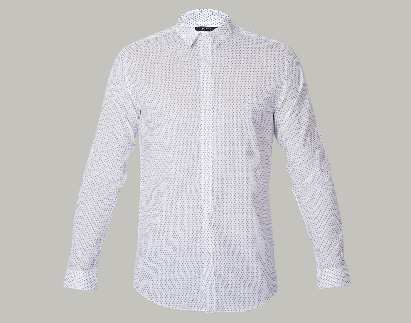 White All Over Print Slim Fit Shirt