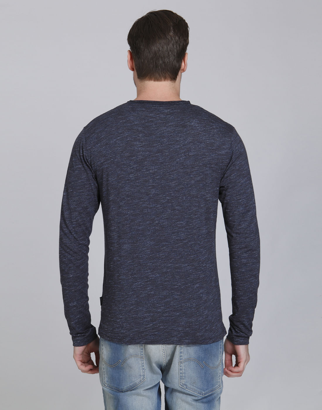 Blue Front Pocket Crew Neck T-Shirt