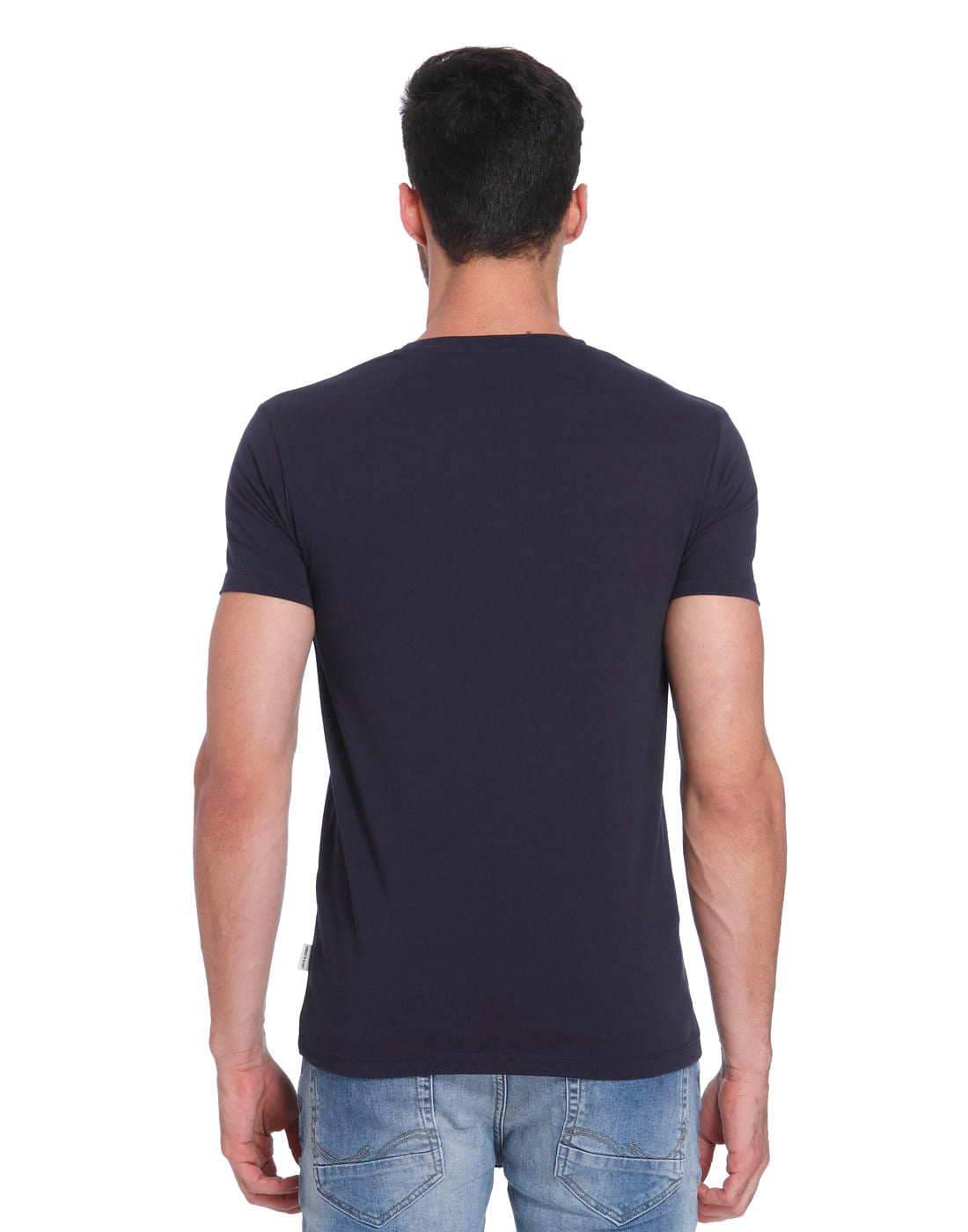 Blue Graphic Print Crew Neck T-Shirt