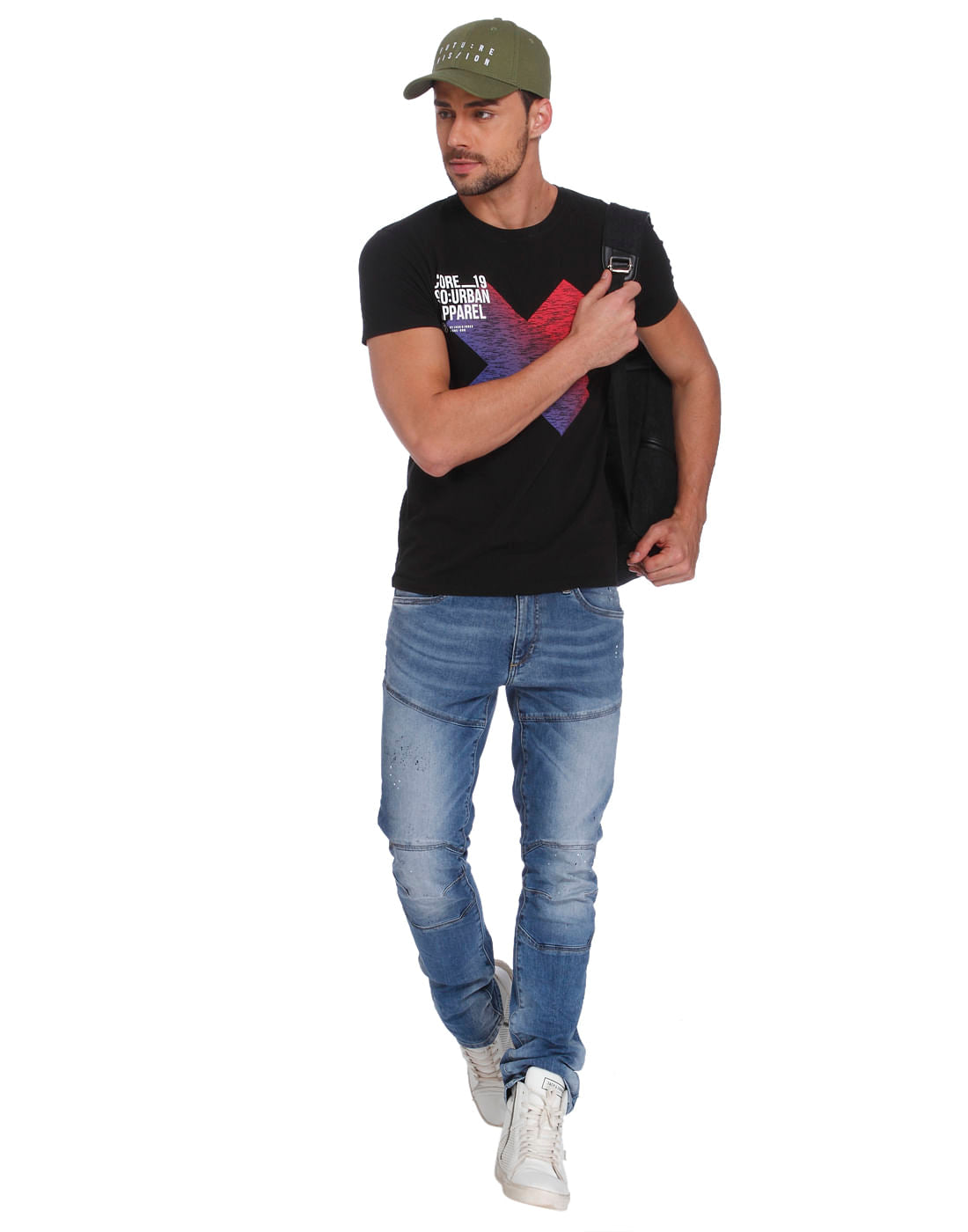 Black Color Graphic Crew Neck T-Shirt