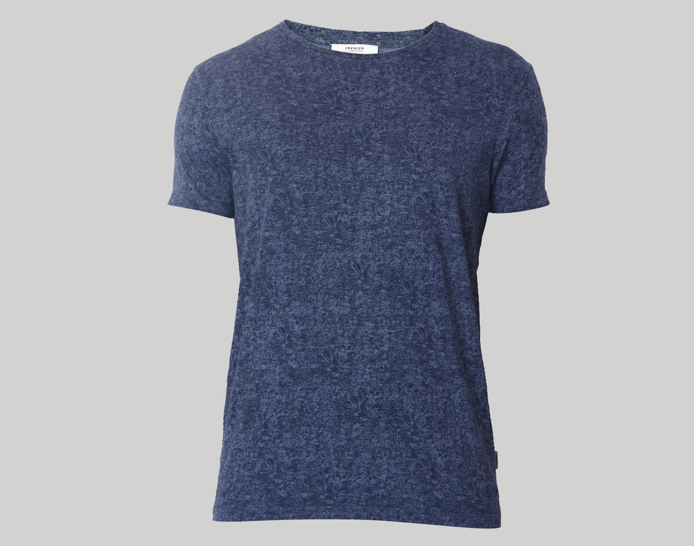 Blue Floral All Over Print Crew Neck T-Shirt