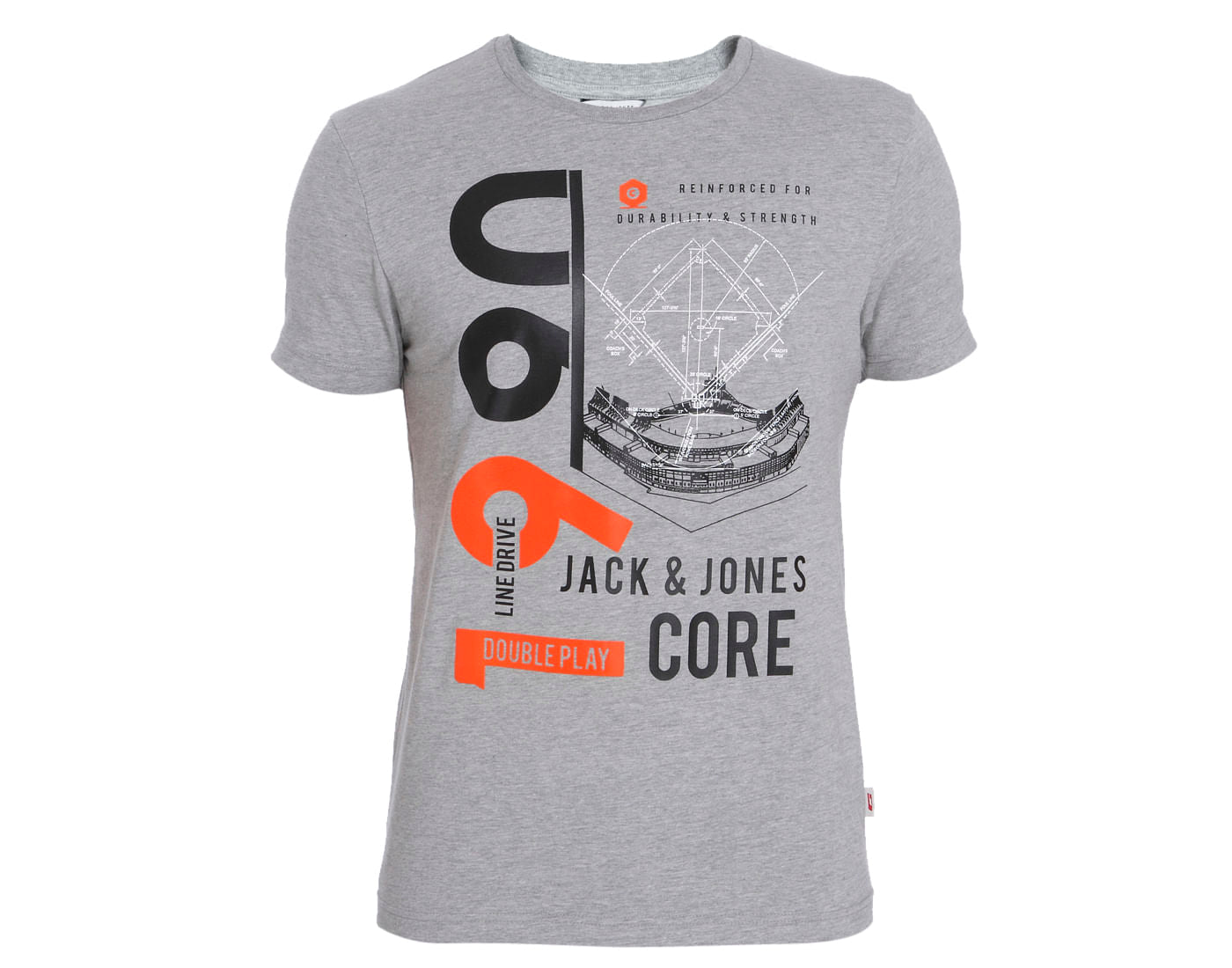 Grey Graphic Print Crew Neck T-Shirt