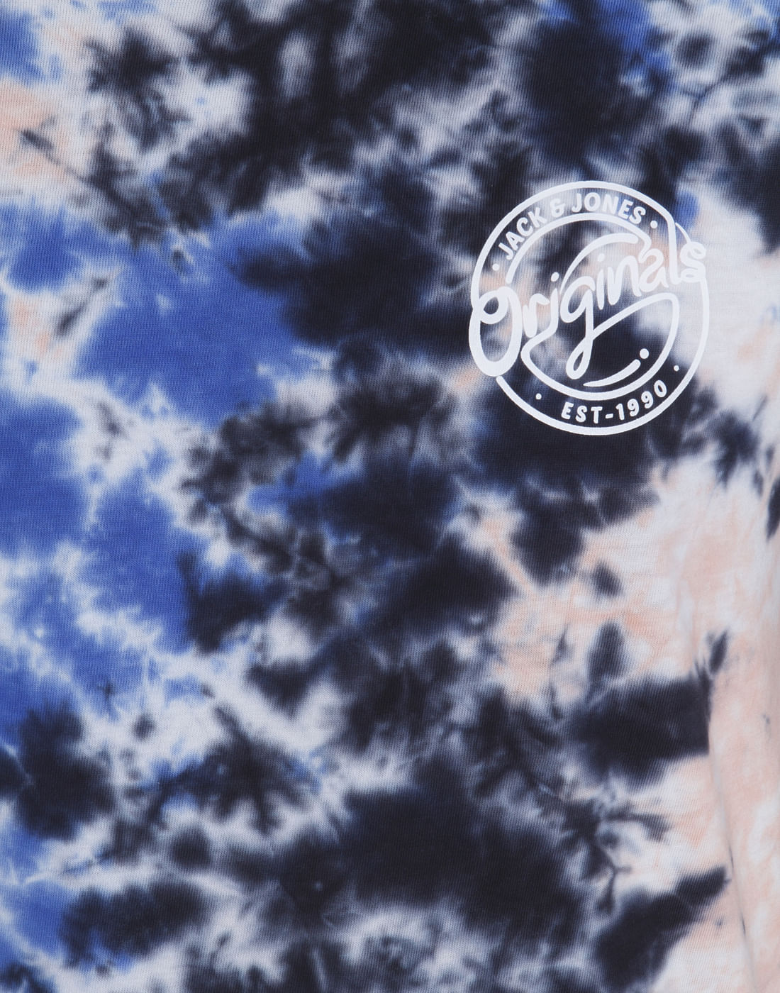 Blue Tye & Dye Print Crew Neck T-Shirt