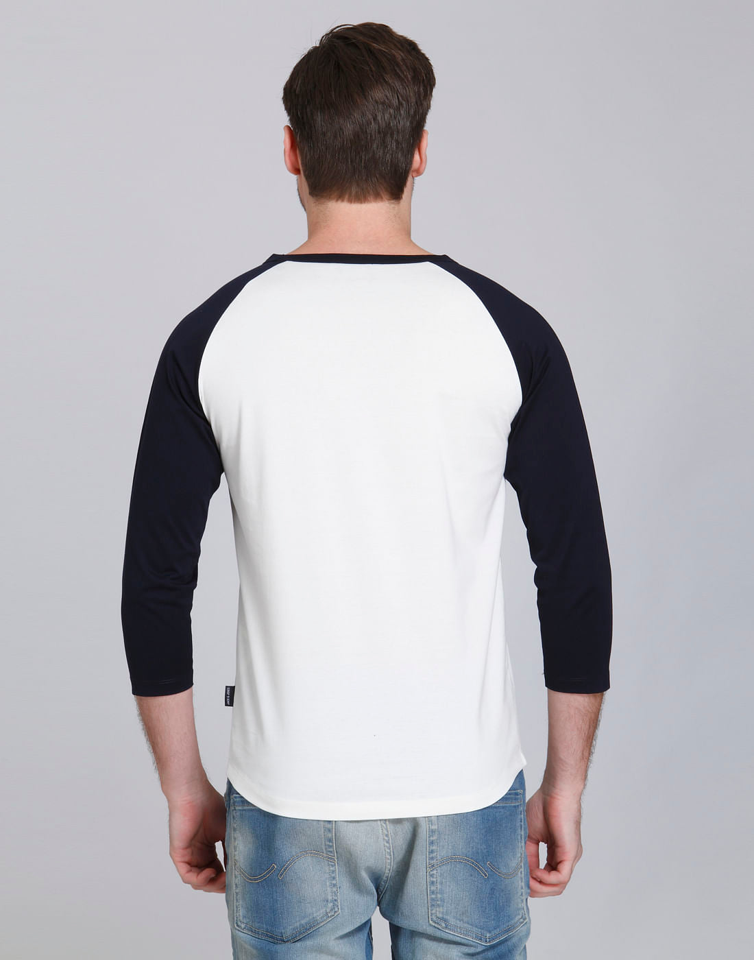 White & Black Text Print Crew Neck T-Shirt