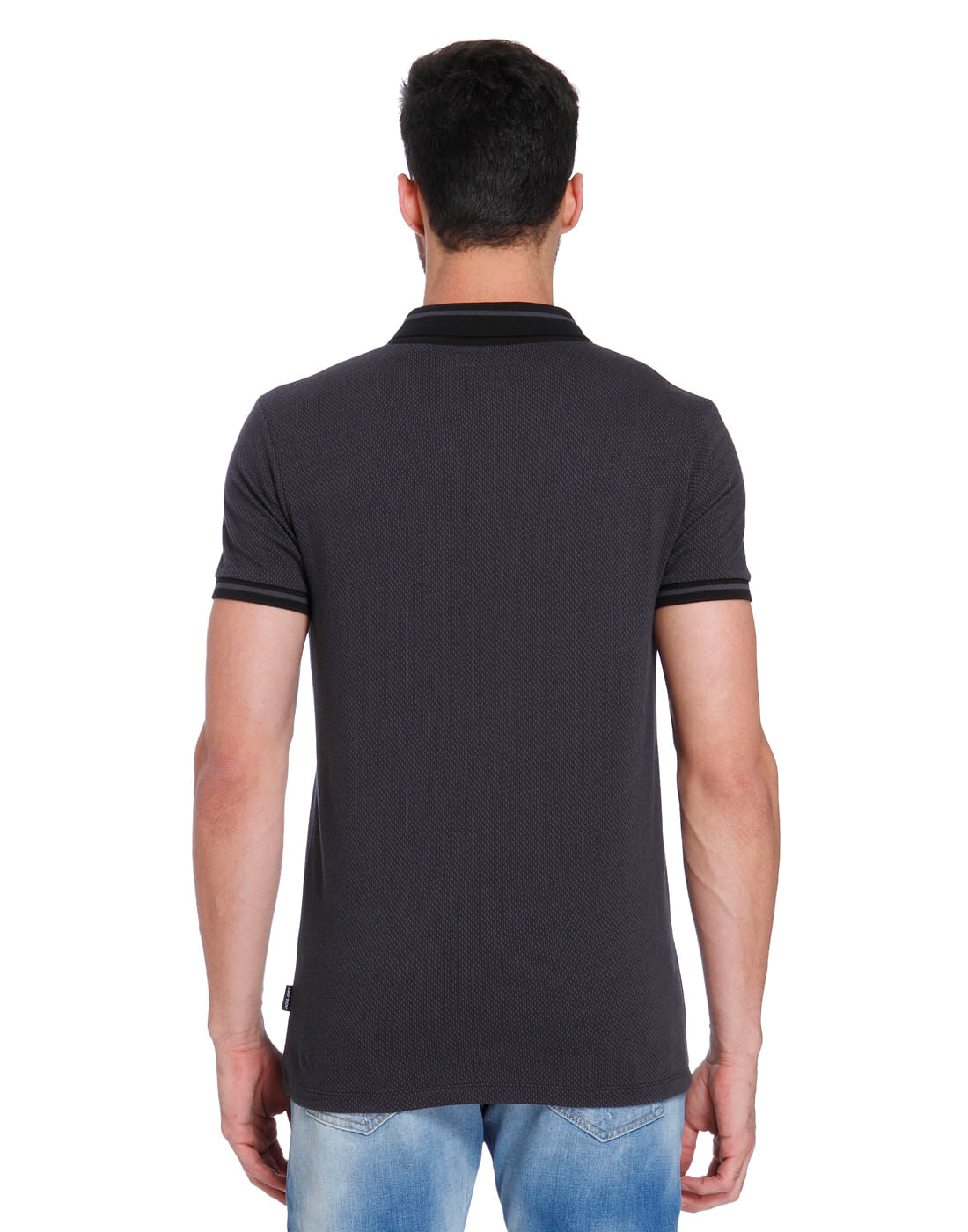 Black Printed Polo T-Shirt