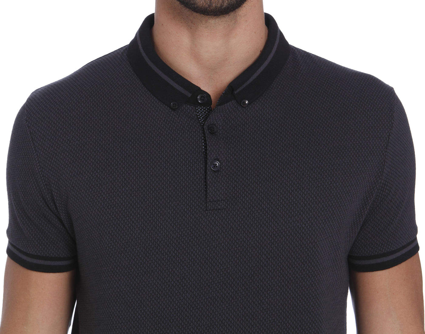 Black Printed Polo T-Shirt