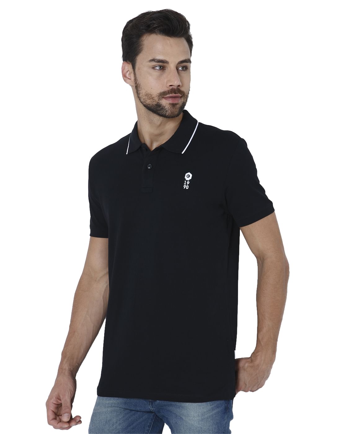 Black Polo T-Shirt - S