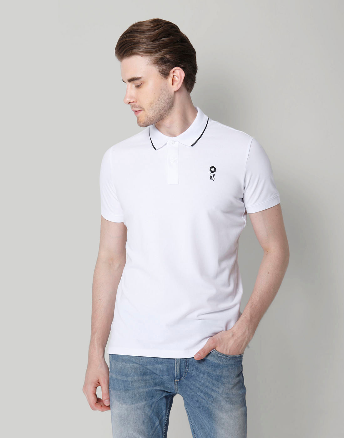 White Polo T-Shirt - S