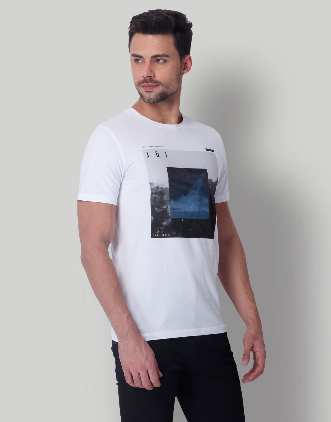 White Printed Crew Neck T-Shirt