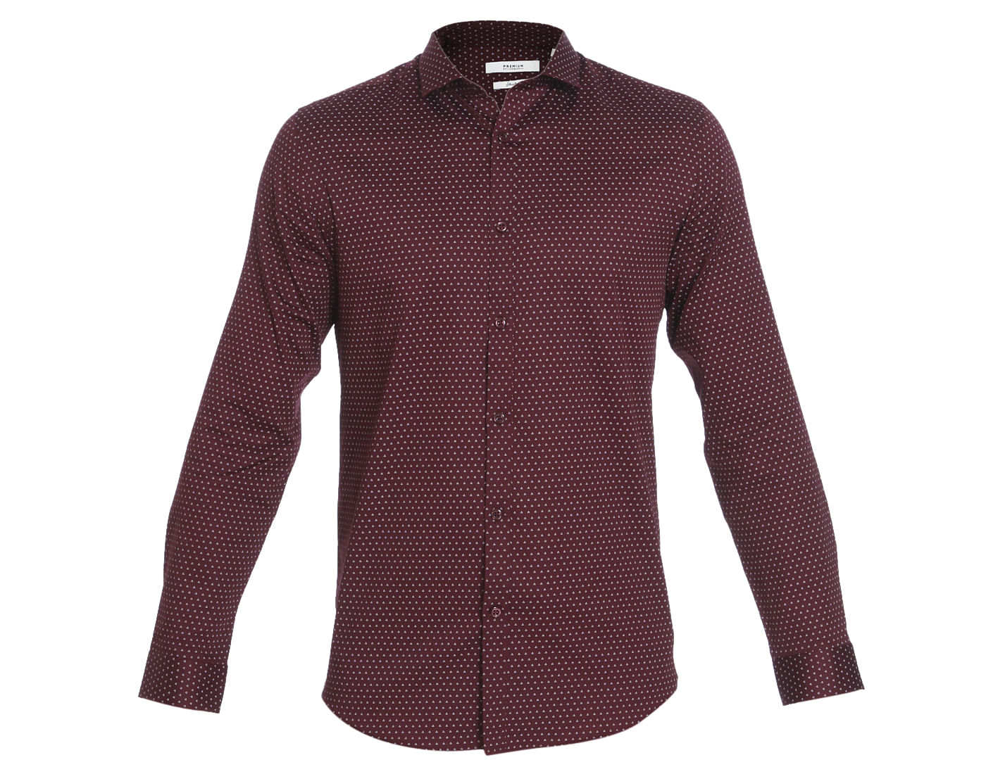Burgundy Printed Slim Fit Shirt