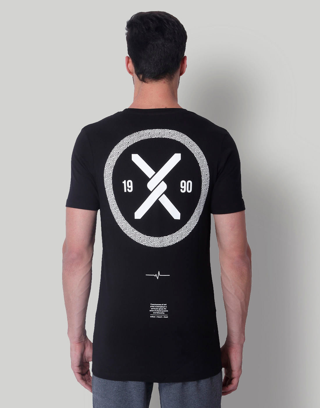 Black Graphic Print Crew Neck T-Shirt