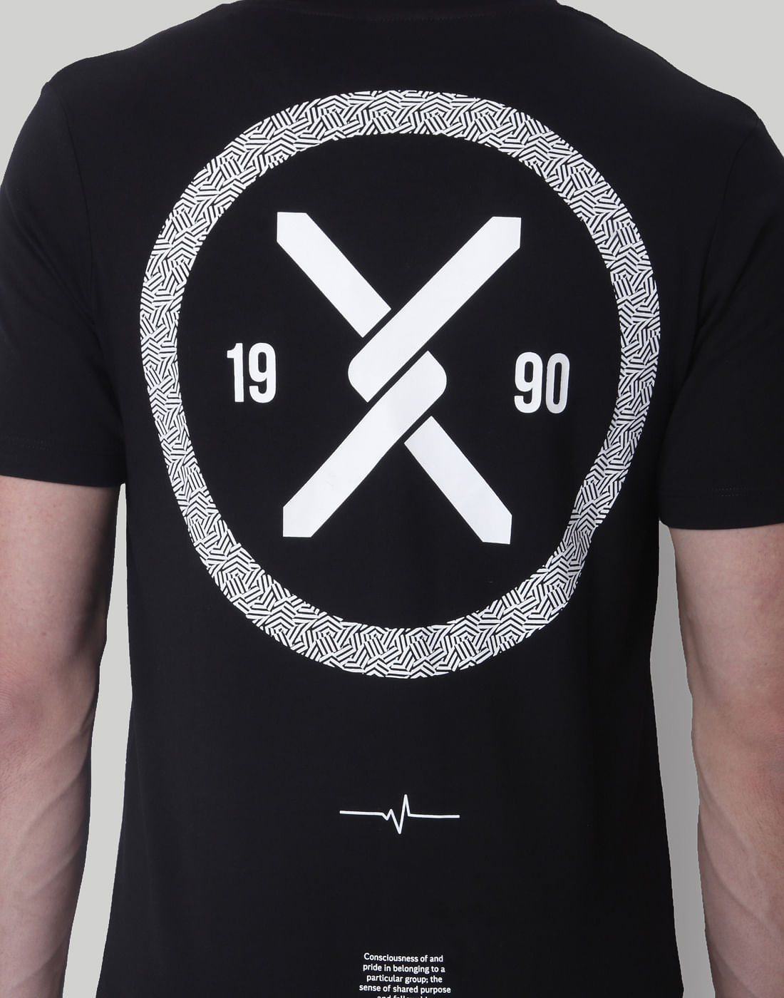 Black Graphic Print Crew Neck T-Shirt