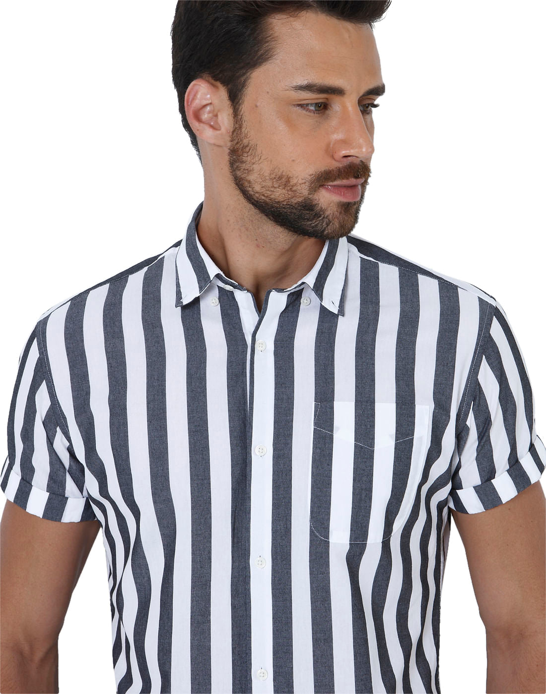 Black Striped Slim Fit Shirt