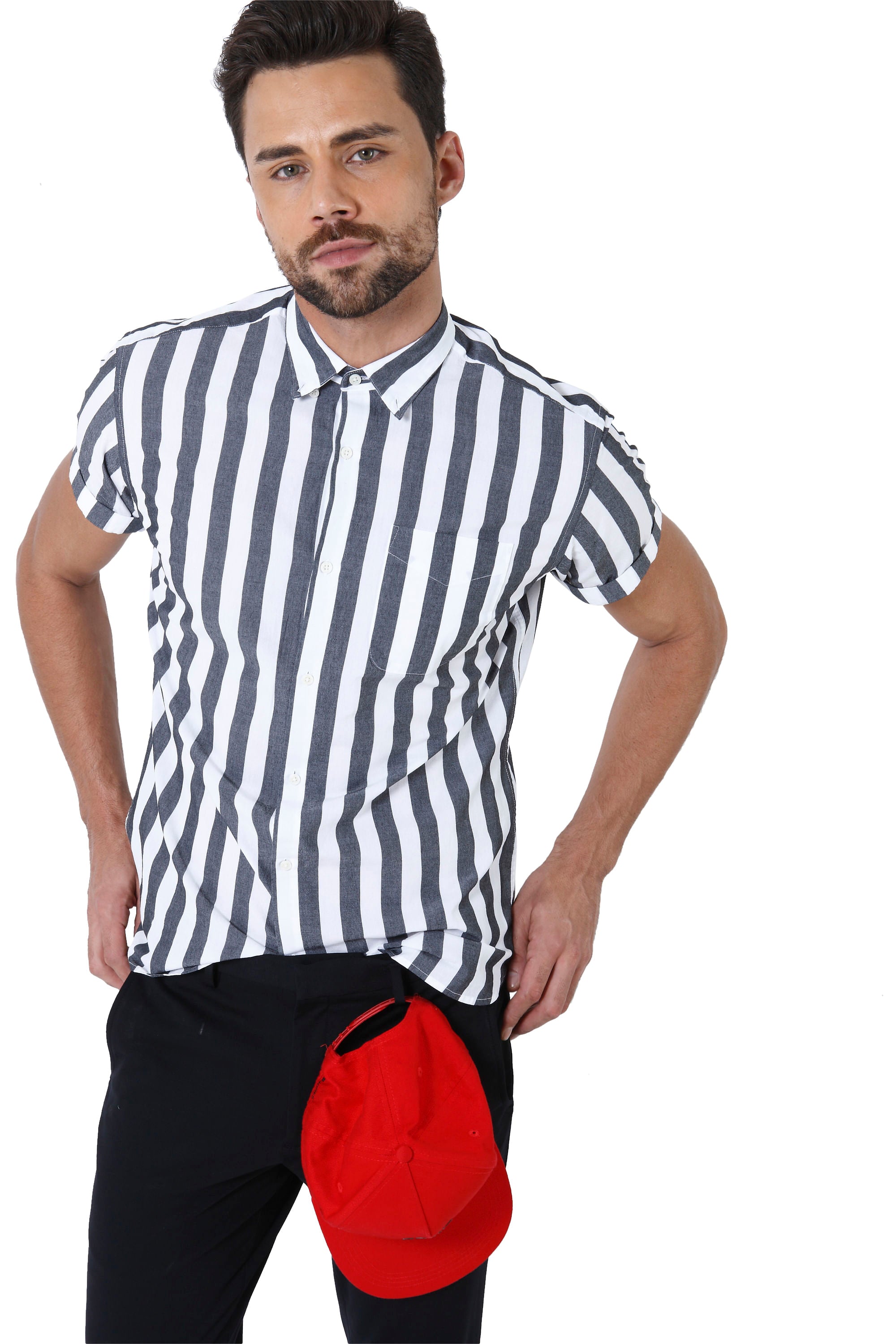 Black Striped Slim Fit Shirt
