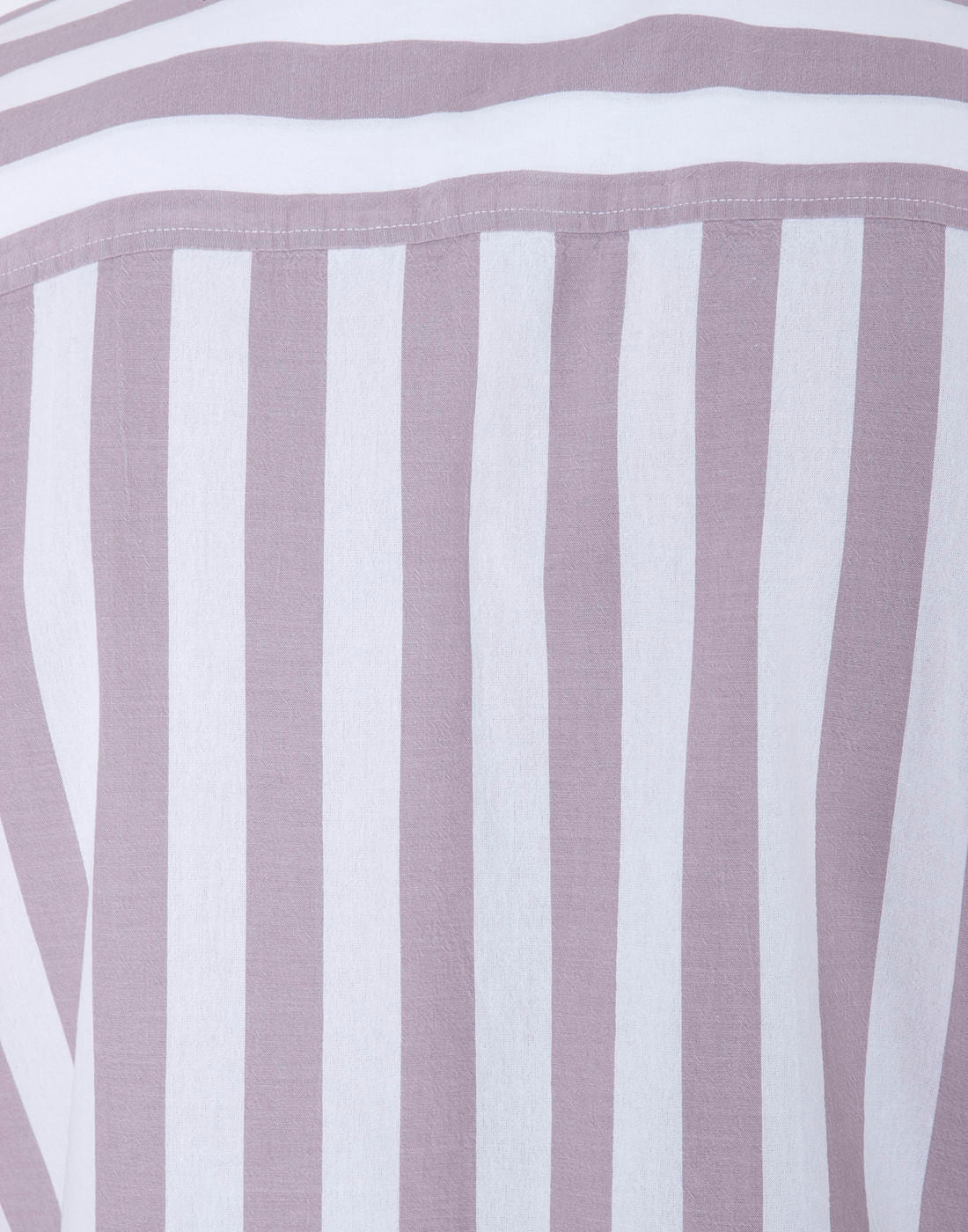 White & Beige Striped Slim Fit Shirt